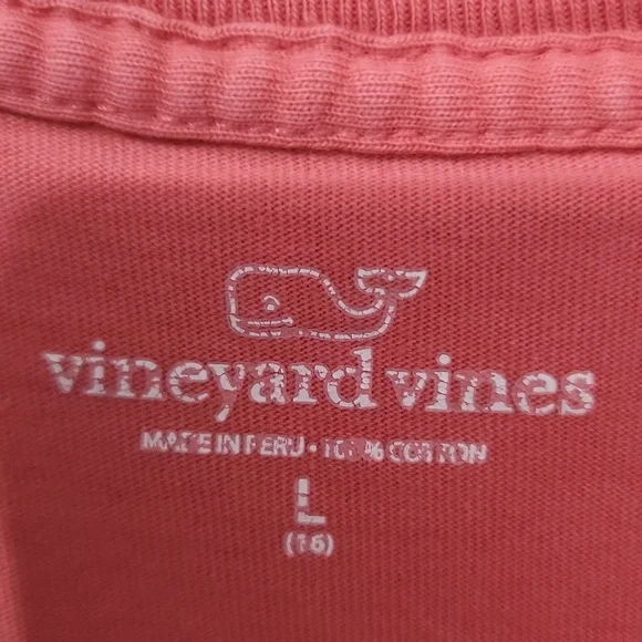 Vinyard Vines Patriotic Shirt Boys Coral T-Shirt Pocket size L Martha's vinyard - Picture 2 of 6